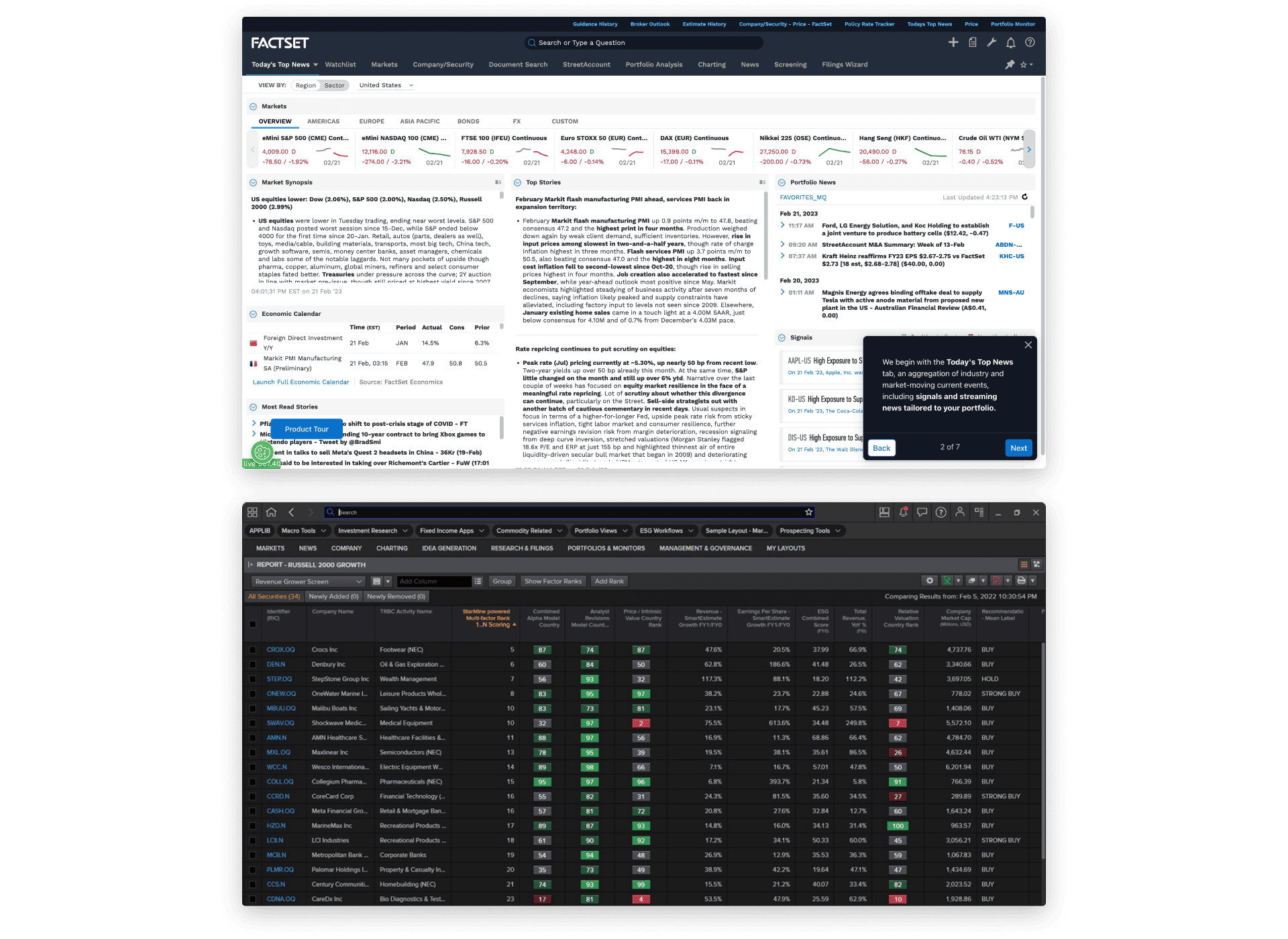 Factset and Refinitiv